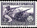 Spain - 1938 - Ejercito - 10 CTS - Violeta - España, Ejercito Popular - Edifil 793 - Homenaje al Ejercito Popular Las Milicias - 0